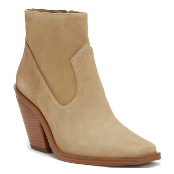 Vince‎ Camuto Gredile Pointed Toe Suede Western Heel Bootie Size 11 - Picture 1 of 9